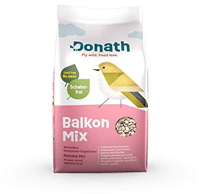 Donath Mix per balconi - miscela senza gusci per un balcone pulito - pregiato cibo per uccelli selvatici adatta tutto l’anno - dalla nostra manifattura nel sud della Germania