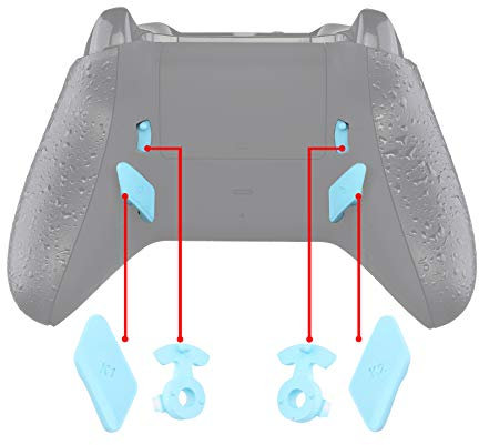 eXtremeRate Heaven Blue Soft Touch Grip Replacement Redesigned Back Buttons HK3 HK4 Trigger lock K1 K2 Paddles Xbox One S X Controller LOFTY Remap & Trigger Stop Kit