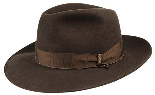 Borsalino Cuenca Panamahut Sombrero de paja Panamá Sombrero de verano sombrero de playa para hombre – Fabricado en Italia con cinta de grosgrain primavera-verano, marrón, 63
