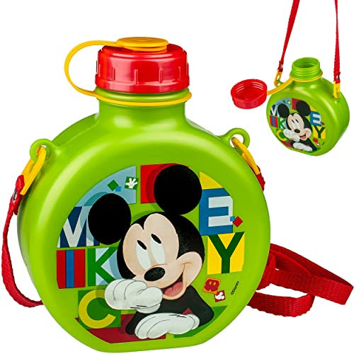 alles-meine.de GmbH Kinder Geschirr & Zubehör Verschiedene Artikel frei wählbar - Mickey Maus - Trinkflasche/Sportflasche/Wanderflasche - 650 ml - zum Umhängen - auslaufs..