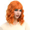 Colorful panda Orange kurze gewellte bob perücken mit Pony für frauen, schulterlange lockige synthetische perücke, natürliches haar hitzebeständige faser perücke 14 Zoll