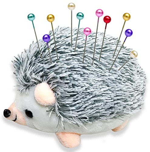 LNQ LUNIQI Igel Nadelkissen Nähnadel Kissen Stoff Nadelhalter zum Nähen DIY Handwerk Grau
