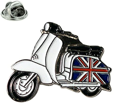GBJUK Rot Union Jack Mod Vespa Lambretta Emaille Anstecknadel mit Schmetterlingsverschluss