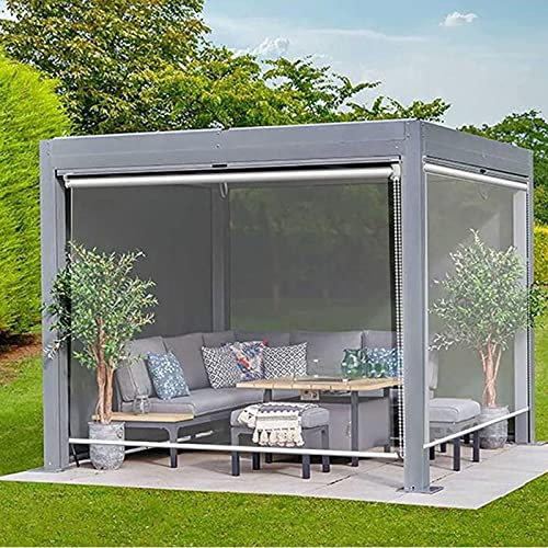 Store Enrouleur PVC Store Enrouleur, PVC Pergola Extérieure Store À Rouleau, Raccords À Crochets, pour L'extérieur Balcon/Couloir/Porche/Pergola,50/6(Size: 150cm x250cm/59 x98.4)