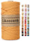 Likeecords Makramee Garn Geflochten 3mm x 100m,100% Natürliches Baumwollschnur Makramee-Schnur, Makramee-Seil, Bunte Bastelkordel aus Baumwolle für Taschen, Wandbehänge, Pflanzenaufhänger (gelb)