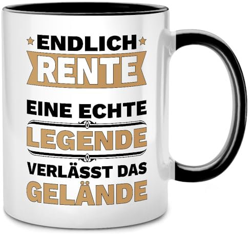 SENESS Endlich Rente 2024 Eine echte Legende verlässt das Gelände Tasse, Ruhestand Geschenk für Mann Frau, Rentner Rentnerin Geschenkideen, Abschiedsgeschenk Kollegen Renteneintritt Einsteiger