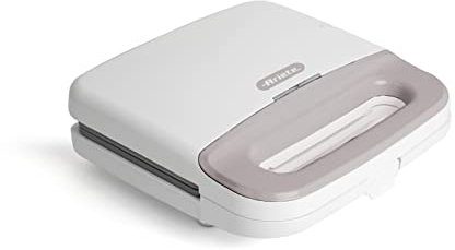 Ariete Tostiera Breakfast 1961, Piastra Elettrica per Toast, Piastra per Panini e Sandwich, Piastre Fisse Grill con Rivestimento Antiaderente, Conservazione Verticale, 750W, Bianco