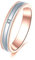 Eheringe Damen, Zarter Ring Weißgold & Roségold Design mit Einzelnen Diamantperlen Ringe Valentinstag Größe 53 (16.9)