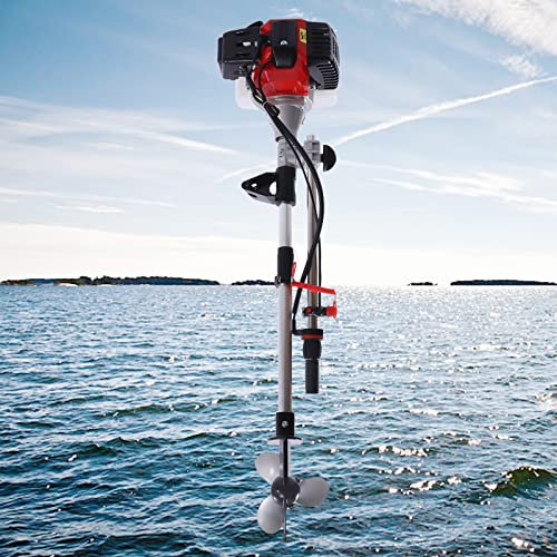 Außenborder Outboard Moto, 2-Takt 52CC Außenbordmotor Bootsmotor 2.3 PS 1.7KW Marine Boot Motor Manuelle Pull Start für aufblasbare Fischerboote Yachten Wassersport Werkzeuge