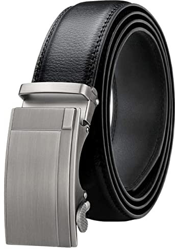 Gürtel Herren,Ledergürtel Ratsche Automatikschließe Business Anzug Gürtel Verstellbarer Leder Gurtgürtel für Jeans, Breit 35mm, Größe Angepasst