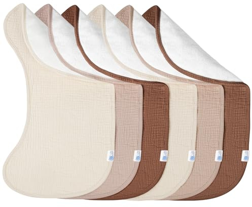 lulumoon Musselin Spucktücher Baby 6er - Baumwolle Mullwindeln Spucktücher für Junge und Mädchen - 54 x 28CM (Pink)