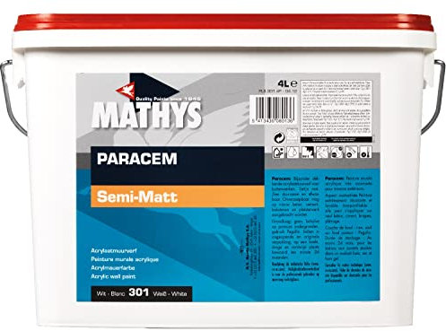 Mathy's Paracem - Universal Acryl-Wandfarbe für den Innen- und Außenbereich, Grundierung und Deckschicht in einem - 4l