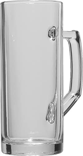 6 Bierseidel Bierkrüge aus Glas Biergläser mit Henkel, glatt, 0,5 Liter geeicht mit Füllstrich