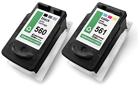 EuroPro Tintenpatronen 2X kompatibel für Canon Pixma TS 5350 a ersetzen PG560XL, CL561XL Black + Color