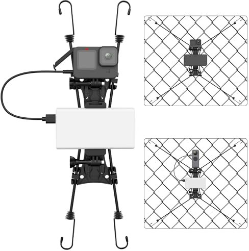 Zaunhalterung für Tennis- und Pickleball-Trainingsgeräte, Handy-Zaunhalterung für Tennistraining, Smartphone-Kamerahalterung, Mevo-Start, unterstützt das Aufladen während der Aufnahme