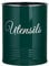 Innoteck Essentials Metal Utensil Crock Holder - Farmhouse Countertop Décor - Utensil Pot - Kitchen Utensil Storage Caddy Organizer - Non-Slip - For spoons, spatulas, forks, knives (Green)