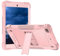 For iPad Mini 5/4/3/2/1 7.9 Tablet Case, PC TPU Dual Layer Hybrid, Built in Kickstand, Raised Edge Camera & Screen Full Protect Shockproof Cover for iPad Mini 5, Pink