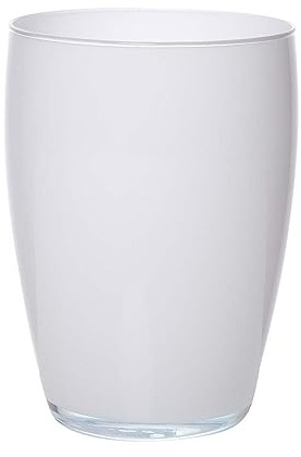 INNA-Glas Runde Glasvase Henry, weiß, 20 cm, Ø 14 cm - Farbiges Kerzenglas