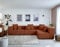 Lisa Design Colombine – Modulares Ecksofa rechts – 5-Sitzer – aus Cord Terrakotta