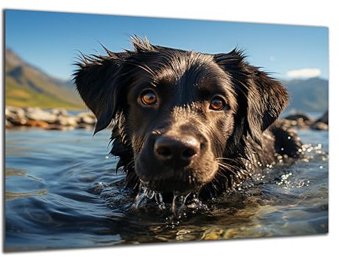 Munera Design - Bild 40x60 - Hund im Wasser in Natur - Wand-Bilder Wohnzimmer