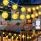 StarryEver 12M 40er LED Lampions Lichterkette Außen Strom mit Fernbedienung Timer, Vintage Hanfseil Outdoor LED Lampion Lichterkette Warmweiß,Retro Lampions Gartenbeleuchtung für Balkon Garten Camping