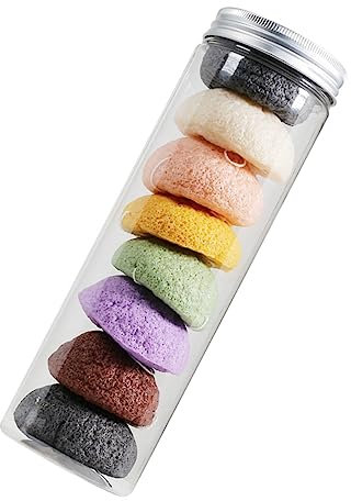 SOESFOUFU 8St Gesichtswasser Schrubberschwämme Gesichtsausschlag Schwämme zum Reinigen Puderquaste Schwamm für das Gesicht Reinigungspuff Halbkreis Gesichtswäsche -Gummi