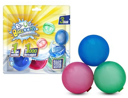 RE-USE-BALLOONS Wasserbomben wiederverwendbar und selbstschließend aus allergiker- und umweltfreundlichem Silikon - erhältlich im 3er und 6er Set
