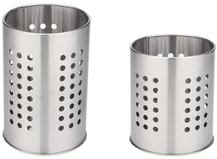 2 Pezzi Contenitori Portaposate In Acciaio Inox, Cestello Posate In Acciaio Inox, Secchio Per Posate In Acciaio Inossidabile, Portautensili Da Cucina, Per Bacchette, Cucchiai, Coltelli e Forchette