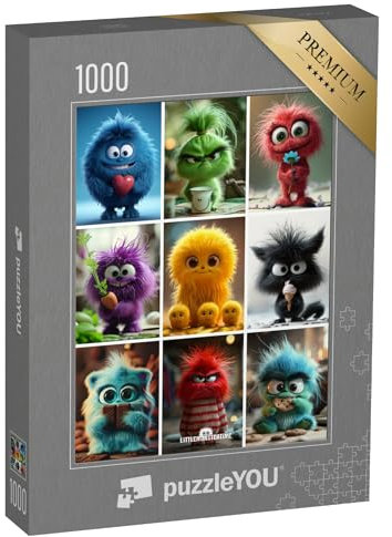 puzzleYOU: Puzzle 1000 Teile „LITTLEMONSTERTIME: Collage“ – aus der Puzzle-Kollektion Illustrationen, Kunst & Fantasy