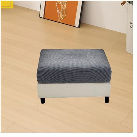 ILiemao Bezug Hocker Quadratisch/Rechteckig 30x40/60x70/100x120 cm Hocker überzug Schonbezug Bezug für Fußhocker Stretch Ottomane Abdeckung Hockerabdeckung(G13,60-70 cm/24-28 in)