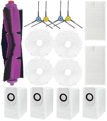 Dxyue 15 piezas de repuesto para aspiradora EUREKA J12 Ultra, 1 cepillo de rodillo, 4 cepillos laterales, 2 filtros, 4 almohadillas de fregona, 4 bolsas de polvo