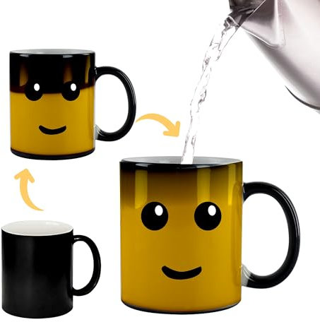 Heat Changing Emoji Smile Mug – Fun Gamer Gifts- make your Boss Smile-Funny Mugs for Men,womens,friend and loved ones and more! -Put smile on the faces of those you love. Smile Magic mug (Smile)