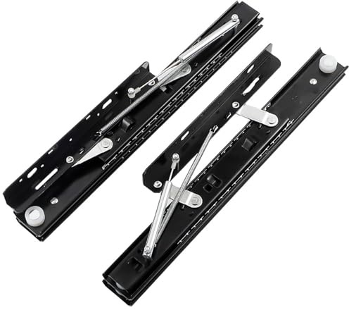 LMXRYPD Hubtisch-Schubladenschienen, Verdeckte Schwerlastauszug, Seitlich Montierte, Ausziehbare Hochleistungs-Gleitschiene für Esstisch und Schreibtisch(42cm/16.6in)