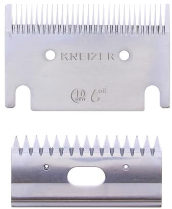 KNEIZER Juego de Cuchillas de Repuesto para Máquina de Esquilar Caballos - Juego de Cuchillas de Acero - Hoja Superior e Inferior - Apto para Todas las Razas de Caballos