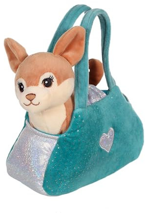Gipsy Toys – Plüschtier Sweety Bag Chihuahua braun – Tasche grün – 18 cm