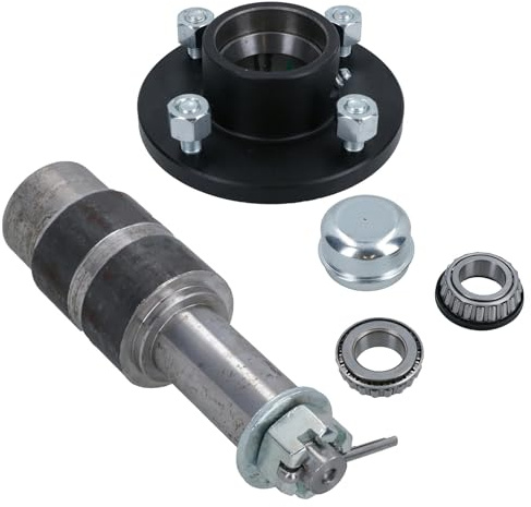 AB Tools 4 Inch PCD Trailer Wheel Hubs + Bearings With Weld On Extended Sub Axle 1pk