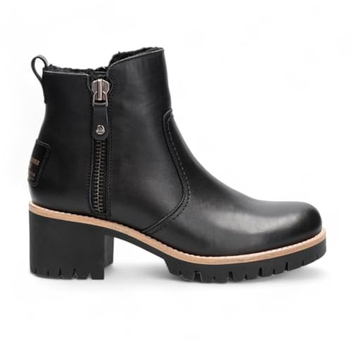 Panama Jack Women's Black Trav B2 Leather Ankle Boots