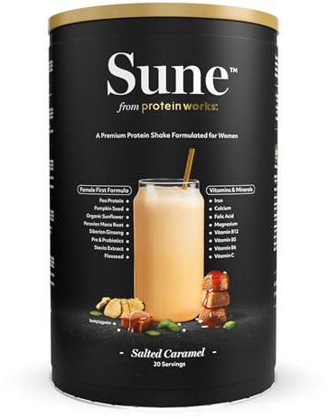 Protein Works - Sune - Protein Shake Formulated for Women - 600g - 20g Vegan Protein with Added Nutrients - Soy Free, Gluten Free, Naturally Low in Caffeine - Salted Caramel
