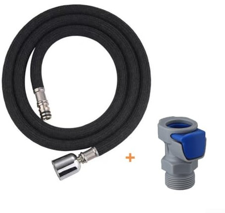 Manguera de grifo de cocina de 1,5 m, rotación de 360°, manguera de ducha trenzada de nailon para reemplazo de fregadero de baño