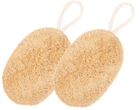 BAZEITFLOW 2pcs Thickened Loofah Bowl Dishcloth Louen Kitchen Scrubber Natural Loofah Sponges for Dishes