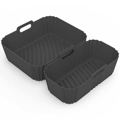 Moule Silicone Air Fryer Friteuse pour Moulinex 8,3L EZ901820, Philips Dual Basket Airfryer 3000 Series, Réutilisable Accessoires Plat Panier Silicone pour Tefal Dual Easy Fry 8.3L 5.2 L/3.1 L EY9018