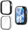 Yenwen Custodia per Huawei Watch Fit 4 Cover, 2 Pezzi HD Anti-Graffio Case, Schermo Vetro Temperato, Silicone TPU Custodia Antiurto Protettiva - Trasparente + Nero