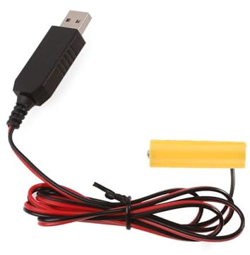MMSKY USB 5V To 1.5V LR6 AA Battery AA Battery Eliminators Cable Replace 1Pcs 1.5V AA Batteries For LED Light Electronic