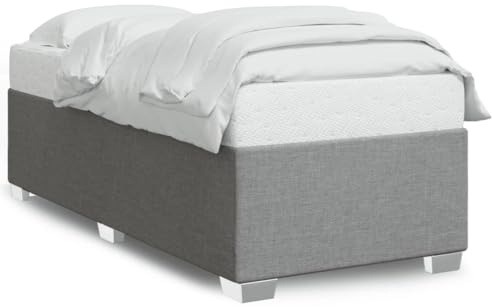 Eleganz Bettgestell 80x200 cm hellgrau Stoff - Modernes Beistellbett für Schlafzimmer, langlebig & stabil, platzsparend für kleine Räume