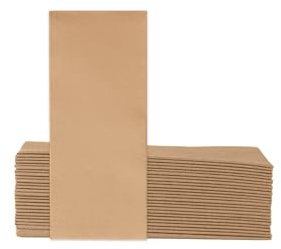 VelaHub Soft Point 50 Servietten, 1/8 Falten, Hochwertige, Einwegserviette, 32x38 cm, Natur Braun