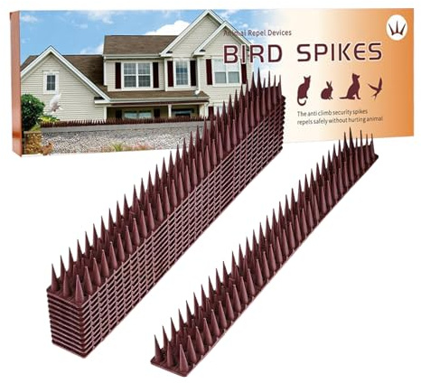 Vogelspikes 12 Einheiten für Zäune, Einbruchschutz gegen Wildtiere, Katzen und Vögel, ideal für Balkon, Garten, Brüstung, Bordsteine, Material