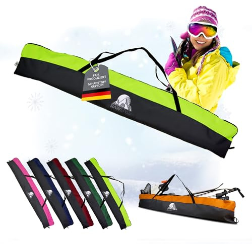 Rawstyle Skitasche, Skisack für Ski, Erwachsene, Skibag, MOD 2 | 160cm oder 180cm oder 190cm, wasserdicht, Skicover, Wintersport, Skiaufbewahrung