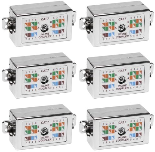 6 Stück Cat7 LSA Verbinder, Geschirmt Connection Box, Verbindungsmodul, POE Kabel Verbinder für Verlegekabel Netzwerkkabel Verbindungsstück für Ethernet Kabel, Geschirmtes Gehäuse Installationskabel