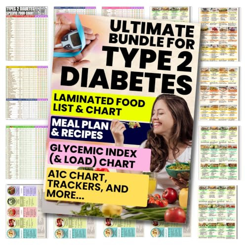 Diabetes Food List and Meal Planner- Complete Bundle| Glucose to A1C Chart | Diabetes food to avoid chart, glycemic index chart, glycemic load, diabetic snacks, recipes, kidney friendly food list chart