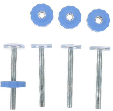 KOMBIUDA 4 Stück Kinderleitplanke Kleine Schrauben babytürschutzgitter treppengitter treppenschutzgitter offene treppe treppenschutzgitter tür gitter pvc Blue